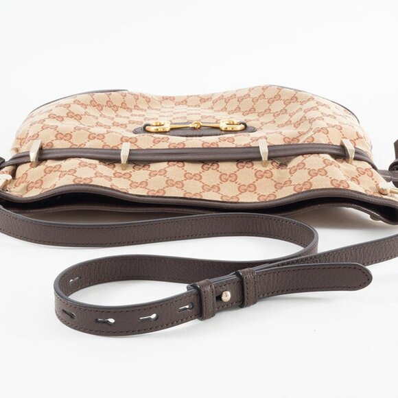 GUCCI Brown Leather Horsebit Shoulder Bag - Picture 5 of 16